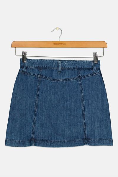 Tommy Hilfiger Kids Girl Washed Denim Skirts, Medium Blue
