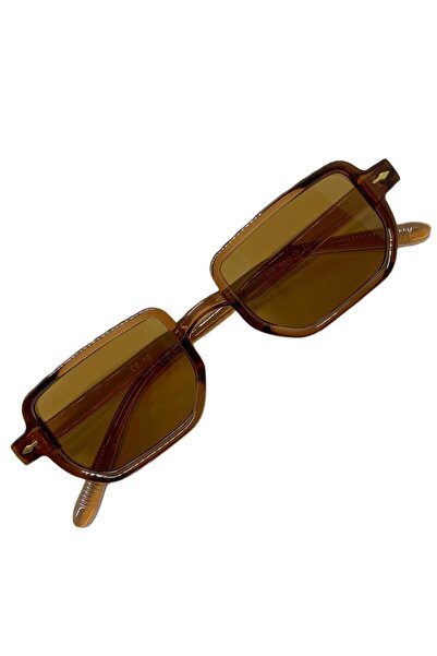 funeyes Lodin Transparent Brown Light Amber Tint Diagonal Glasses