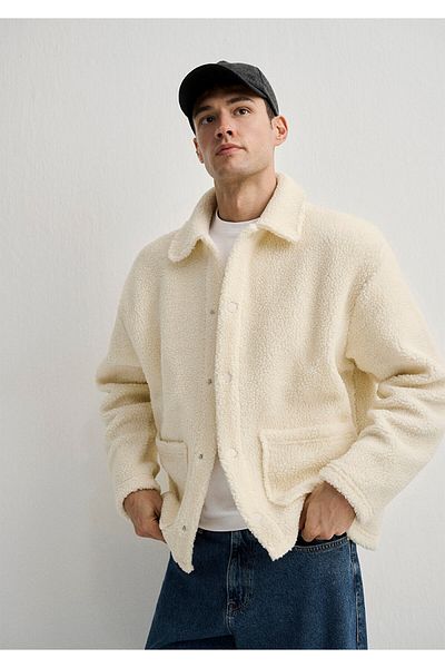 Mavi Φούτερ Ecru Sherpa Oversize / Wide Cut 0s10257-70057