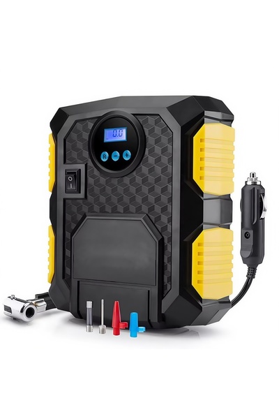 ET-LIFE منفاخ إطارات أسطواني بشاشة رقمية، 12 فولت تيار مستمر، ضاغط هواء لإطارات السيارات والدراجات النارية