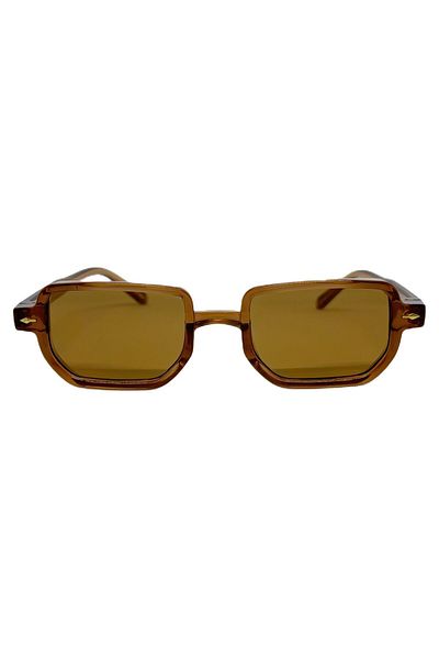 funeyes Lodin Transparent Brown Light Amber Tint Diagonal Glasses