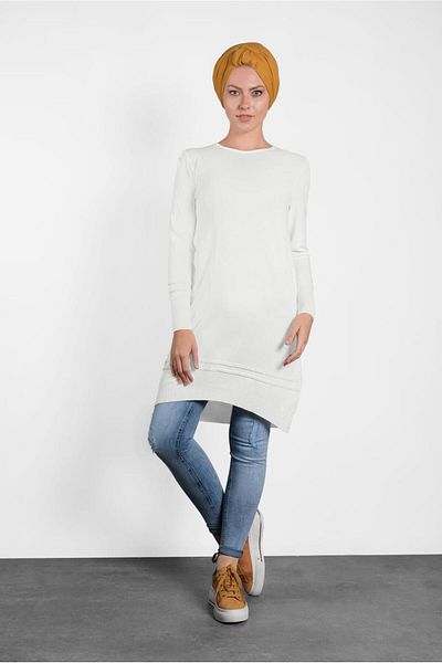 Alvina Silvery Detailed Knitting Tunic 4524