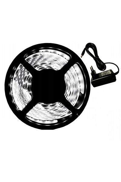 OEM Waterproof LED strip, A+, 5 m, 12V, 7W, SMD 3528, power adapter, cool white