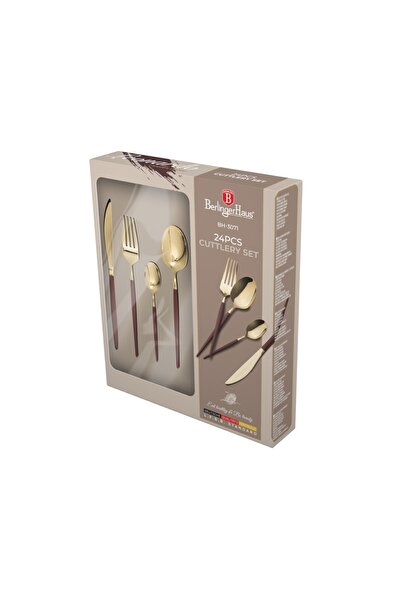 Berlinger Haus 24-piece cutlery set, 6 people, shiny gold with burgundy Leonardo BH 3072