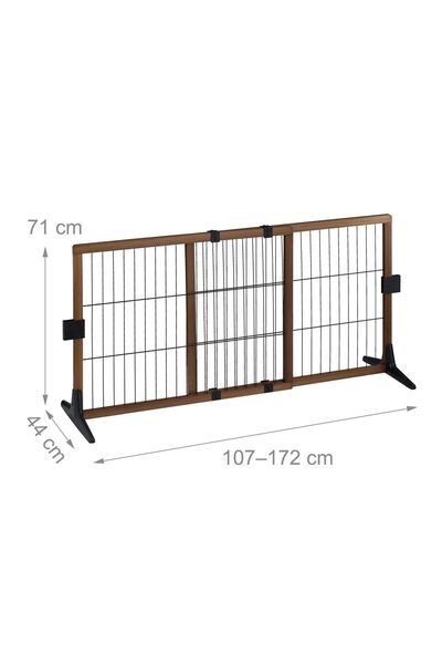 Relaxdays Gard de siguranță pentru copii sau animale de companie, Relaxdays, H 71 cm, lungime maximă 172 cm, maro/negru