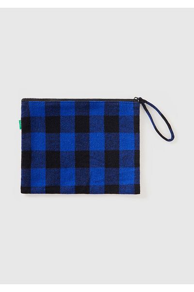 United Colors of Benetton Unisex Blue Plaid Wallet