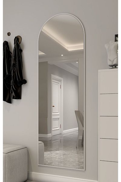 Marsah Home Semi-oval Wall Mirror 180x60 Cm White