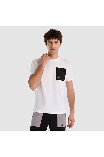 New Balance Lifestyle Mnt1516-wt Λευκό ανδρικό μπλουζάκι