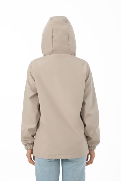 Montup Pelernă de ploaie pentru femei cu glugă impermeabilă și rezistentă la vânt - căptușită cu piatră, buzunare interioare