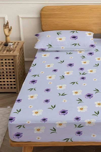 Rivaİstanbul Double Bed Sheet Wild Flowers Cotton