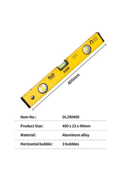 Deli DL290400 ميزان روح عالي الدقة، مسطرة مغناطيسية عالية التحمل، رافعة فقاعات مقاومة للصدأ، هوريزو