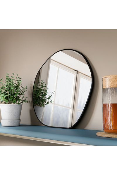 Marsah Home Decorative Wall Mirror, Asymmetric Maru, 66x66 Cm