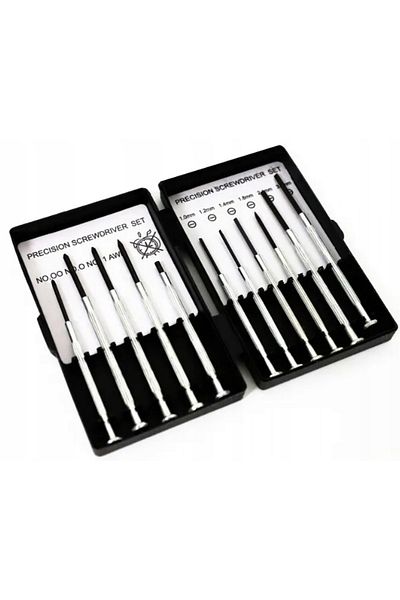 OEM Precision screwdriver set, 11 pieces, cross and flat tips, storage box