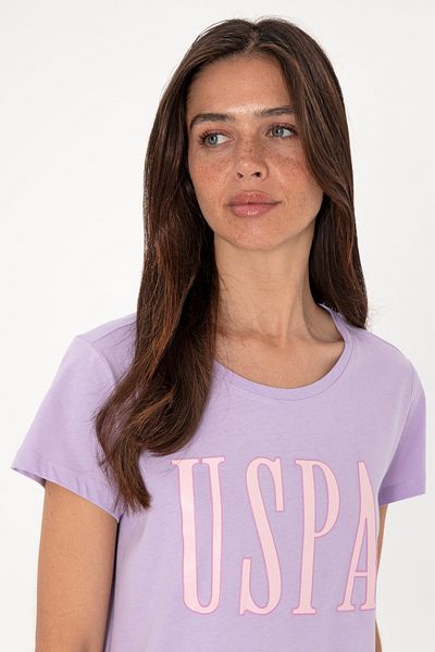 U.S. Polo Assn. Women's Lilac Crew Neck T-Shirt 50305842-Vr034