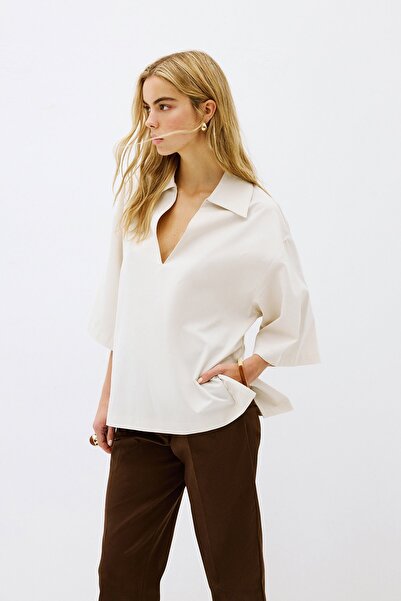 VATKALI Minimal polo yaka gömlek