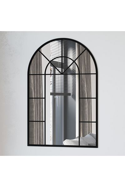 Marsah Home Lukka Arched Window Mirror 120x80 Cm Black