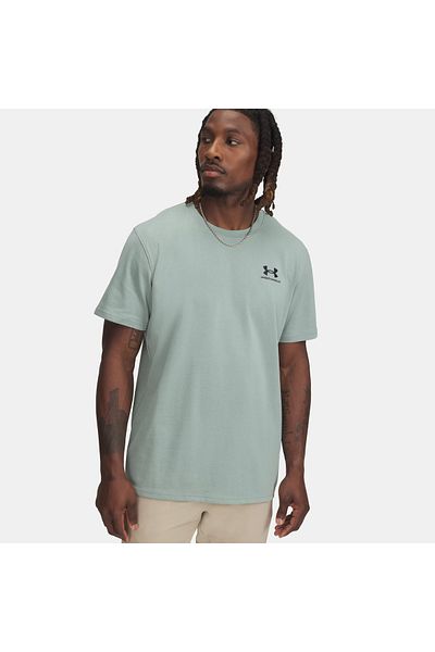 Under Armour Ανδρικό μπλουζάκι με λογότυπο με κεντημένο πράσινο στρογγυλό λαιμό