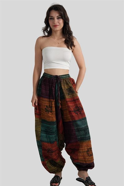 Miss Boheme Red Unisex Nepalese Patchwork Baggy