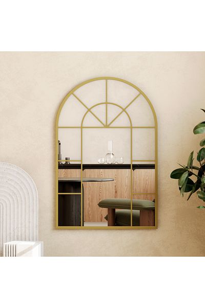 Marsah Home Oglinda tip fereastra arcada Lukka 120x80 Cm Auriu