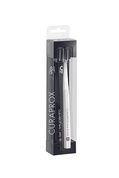 Curaprox Black&Black Edition Double Toothbrush with Activated Carbon Tip
