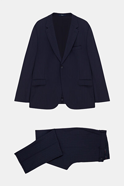 W Collection Dark Blue Buttoned Suit