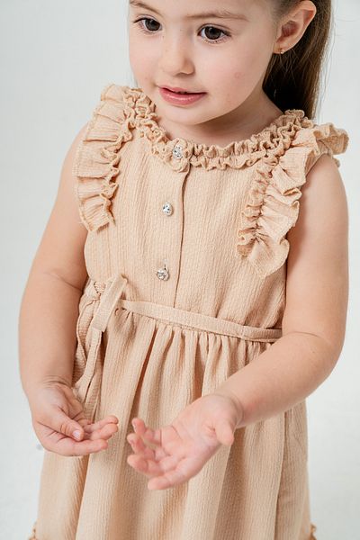 Titimixkids Рокля за момичета с детайлни волани и яка