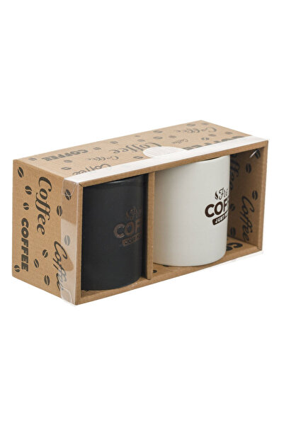 ABYZ Black-White Ceramic Coffee Mug Set 2 Pieces