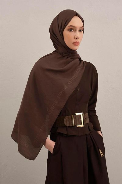 Armine Logo Bordered Cotton Silk Shawl 11