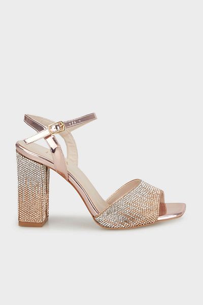 Lela Stoned Thick Heeled Evening Dress Shoes Shoes 3472503