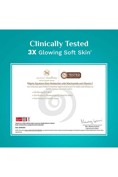 Pilgrim Squalane Glow Moisturizer with Niacinamide & Vitamin C 8g (SAMPLE)