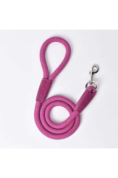 PUFO Lesă confortabilă pentru câini, 110 cm, sistem de carabină cu pivot, durabilă, roz