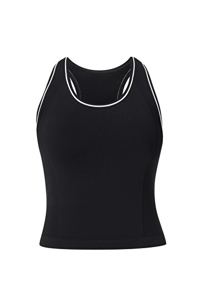 Sweaty Betty Athlete Crop Seamless Workout Women's Black Running Tank Top Women's Running Tank