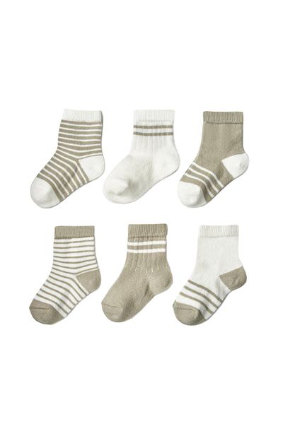 Magu Unisex Baby Cotton Striped 5-Piece Socks Set - Soft Comfort