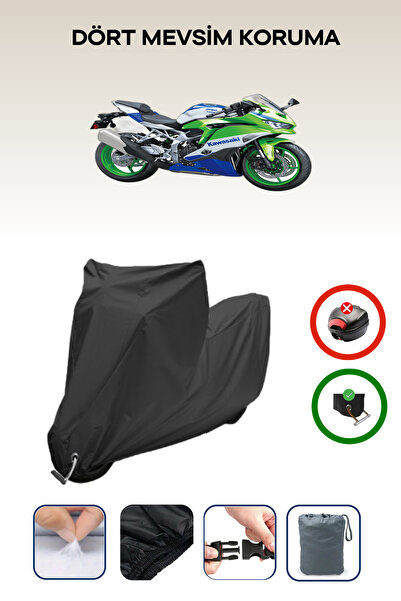 Breen كاواساكي نينجا Zx-4rr 40 باللون الأسود. قماش مشمع للدراجات النارية متوا...