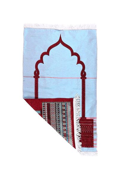 MANASEK Patterned Arch Polyester Prayer Mat (68 X 115 Cm)