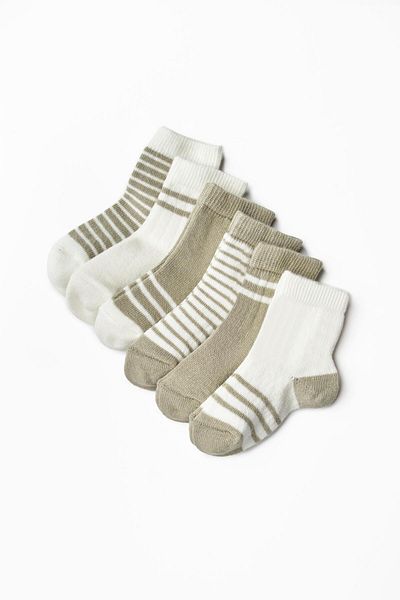 Magu Unisex Baby Cotton Striped 5-Piece Socks Set - Soft Comfort