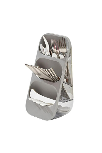 zola Scurgator pentru tacamuri, 3 rafturi, din plastic, 33.5x16x13 cm, gri