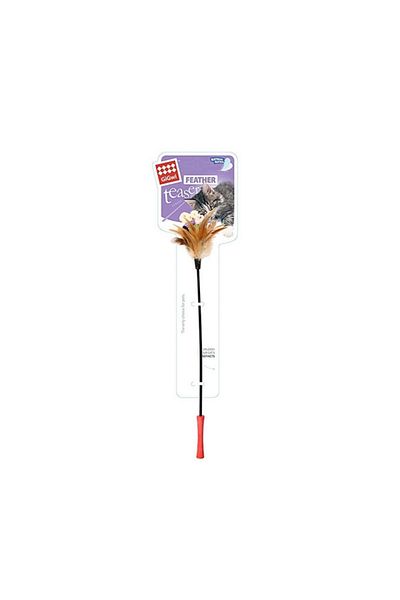 Gigwi GiGwi Feather Teaser with Natural Plush Tail and TPR Handle - Purple
