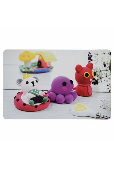 PUFO Set suporturi pentru farfurii pentru servirea mâncării, model Little Friends, 4 piese