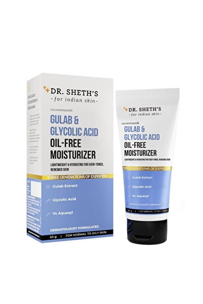 Dr. Sheth's مرطب دكتور شيث الخالي من الزيوت بحمض الجليكوليك وجلابي - 50 جم