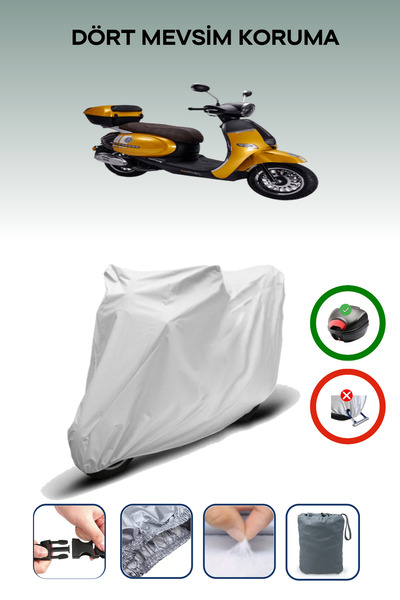 Breen حقيبة خلفية للدراجة النارية باللون الرمادي متوافقة مع Kuba Brilliant 50...