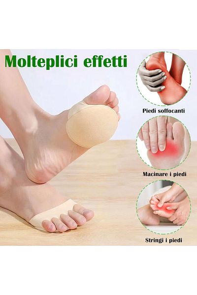 Grantop Set of 8 pairs of Grantop forefoot pads, cotton, beige, 8.5 cm