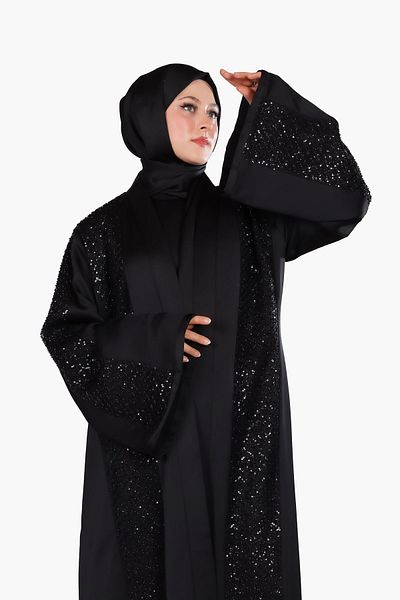 HARİKA WEAR High Quality 4-Piece VIP Set - Crystal Abaya, Dress, Belt and Shawl