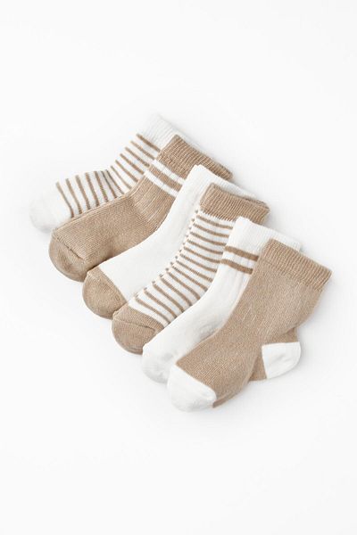 Magu Unisex Baby Cotton Striped 5-Piece Socks Set - Soft Comfort