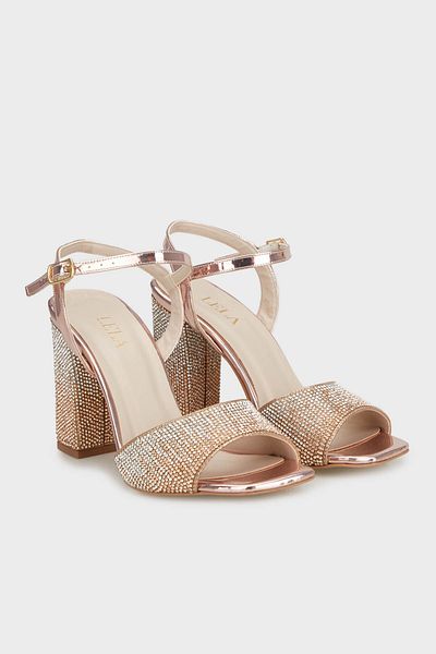 Lela Stoned Thick Heeled Evening Dress Shoes Shoes 3472503