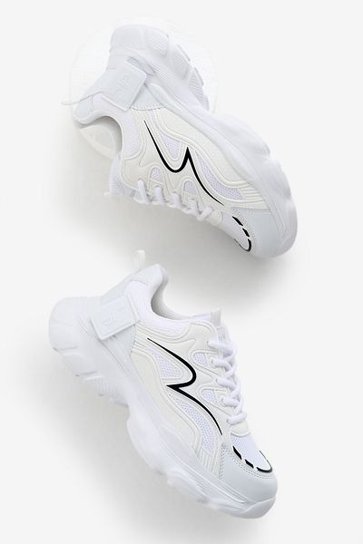 Tonny Black Women's White Black High Eva Faylon Sole Breathable Fabric Patterned Lace up Sneakers