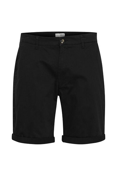 Solid Pantaloni scurți din material bărbătesc 21200395 Negru