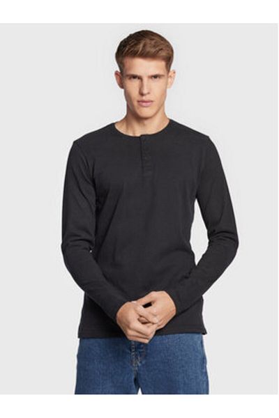 Solid Tricou cu mânecă lungă pentru bărbați 21106135 negru