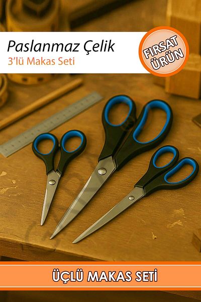 garaccu Triple Scissors Set in Stainless Steel