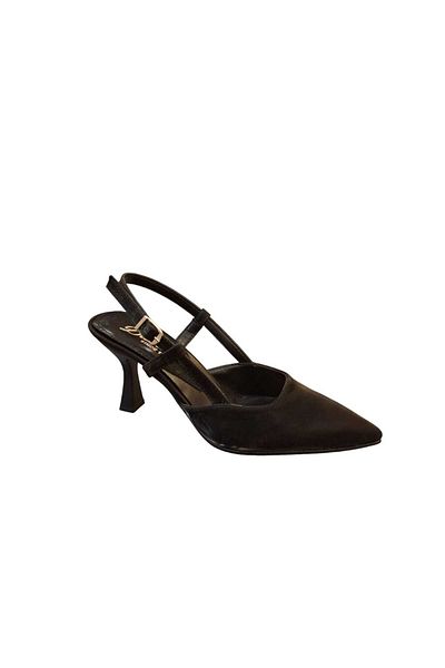 SOLMAZ Drop Plaster Satin Back Open Heeled Shoes